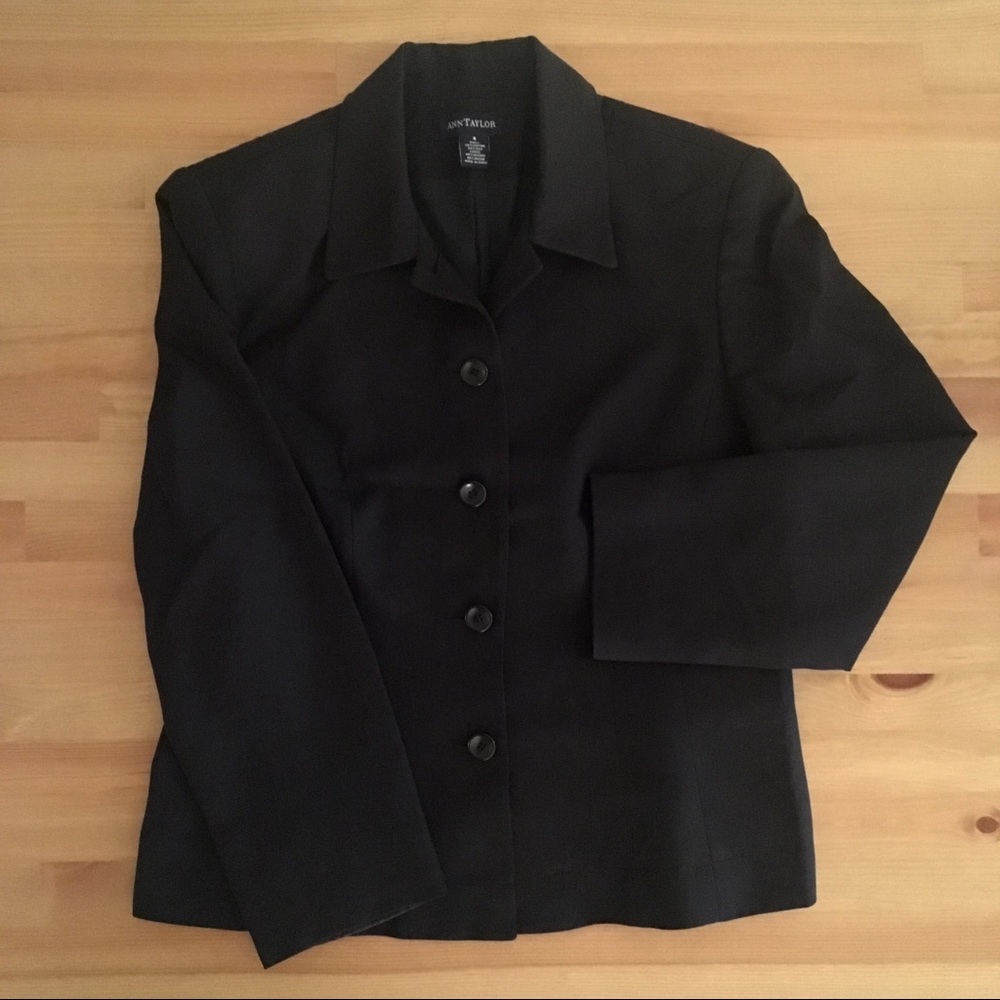 Ann Taylor black 4 button Blazer Jacket
